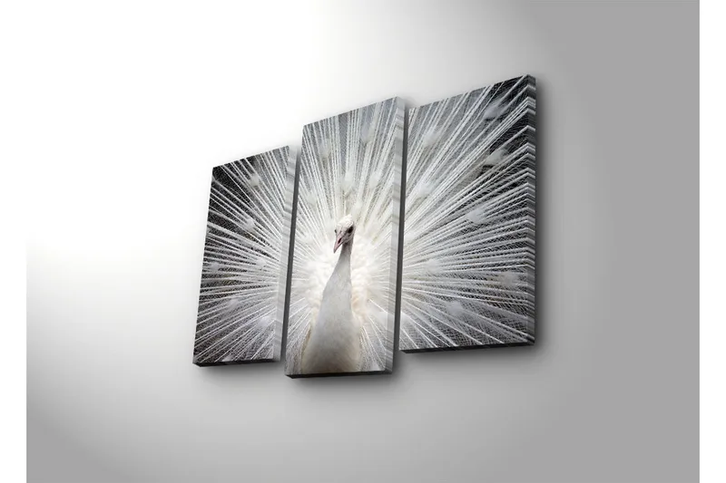 Dekorativ Canvasmålning LED-belysning 3 Delar - Flerfärgad - Inredning - Tavlor & posters - Canvastavla