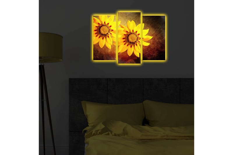 Dekorativ Canvasmålning LED-belysning 3 Delar - Flerfärgad - Inredning - Tavlor & posters - Canvastavla