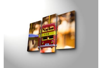 Dekorativ Canvasmålning LED-belysning 3 Delar - Flerfärgad - Inredning - Tavlor & posters - Canvastavla