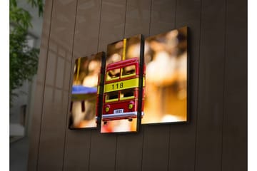 Dekorativ Canvasmålning LED-belysning 3 Delar - Flerfärgad - Inredning - Tavlor & posters - Canvastavla