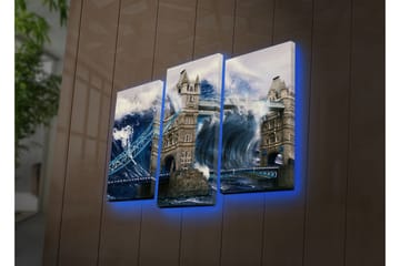 Dekorativ Canvasmålning LED-belysning 3 Delar - Flerfärgad - Inredning - Tavlor & posters - Canvastavla