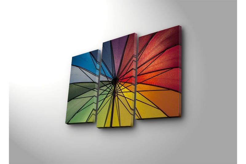 Dekorativ Canvasmålning LED-belysning 3 Delar - Flerfärgad - Inredning - Tavlor & posters - Canvastavla