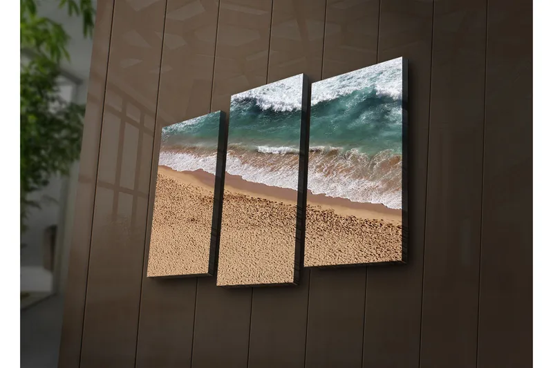 Dekorativ Canvasmålning LED-belysning 3 Delar - Flerfärgad - Inredning - Tavlor & posters - Canvastavla