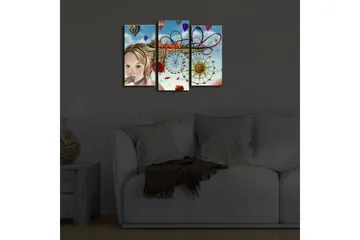 Dekorativ Canvasmålning LED-belysning 3 Delar - Flerfärgad - Inredning - Tavlor & posters - Canvastavla