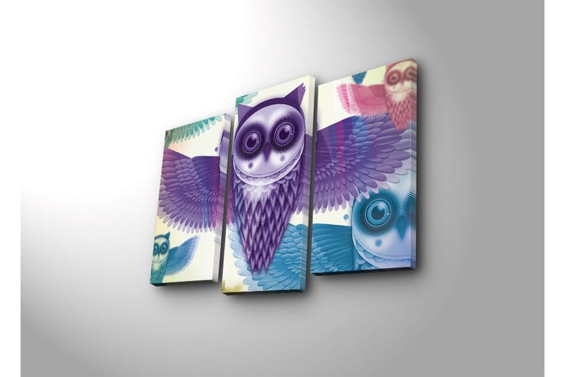 Dekorativ Canvasmålning LED-belysning 3 Delar - Flerfärgad - Inredning - Tavlor & posters - Canvastavla