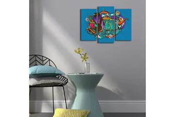 Dekorativ Canvasmålning LED-belysning 3 Delar - Flerfärgad - Inredning - Tavlor & posters - Canvastavla