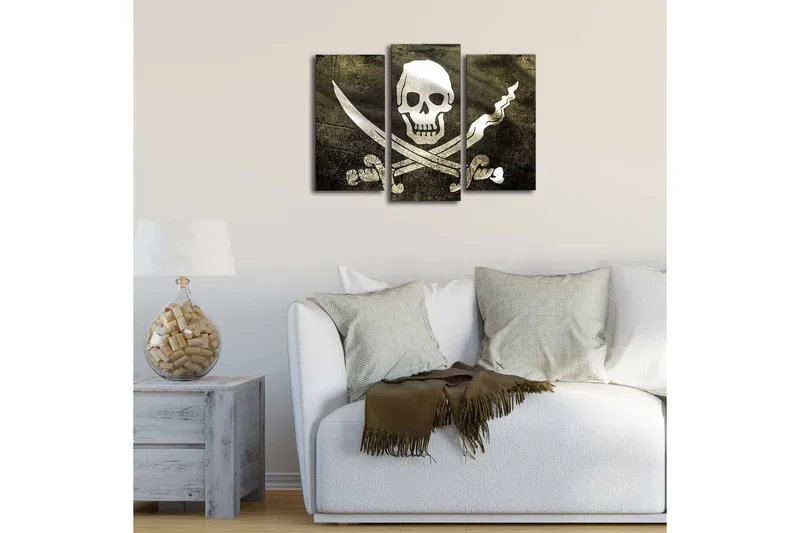 Dekorativ Canvasmålning LED-belysning 3 Delar - Flerfärgad - Inredning - Tavlor & posters - Canvastavla