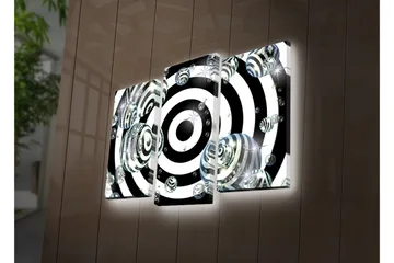 Dekorativ Canvasmålning LED-belysning 3 Delar - Flerfärgad - Inredning - Tavlor & posters - Canvastavla