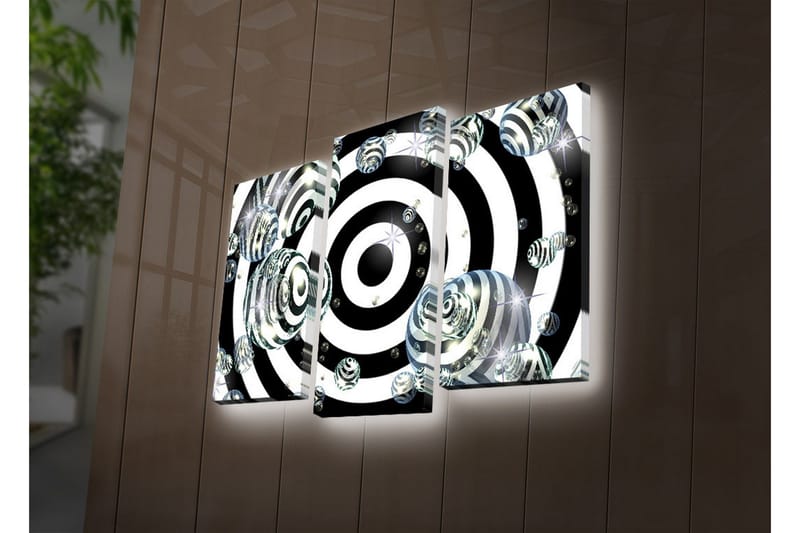 Dekorativ Canvasmålning LED-belysning 3 Delar - Flerfärgad - Inredning - Tavlor & posters - Canvastavla