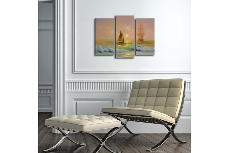 Dekorativ Canvasmålning LED-belysning 3 Delar - Flerfärgad - Inredning - Tavlor & posters - Canvastavla