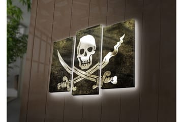 Dekorativ Canvasmålning LED-belysning 3 Delar - Flerfärgad - Inredning - Tavlor & posters - Canvastavla