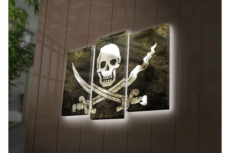 Dekorativ Canvasmålning LED-belysning 3 Delar - Flerfärgad - Inredning - Tavlor & posters - Canvastavla