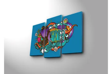 Dekorativ Canvasmålning LED-belysning 3 Delar - Flerfärgad - Inredning - Tavlor & posters - Canvastavla