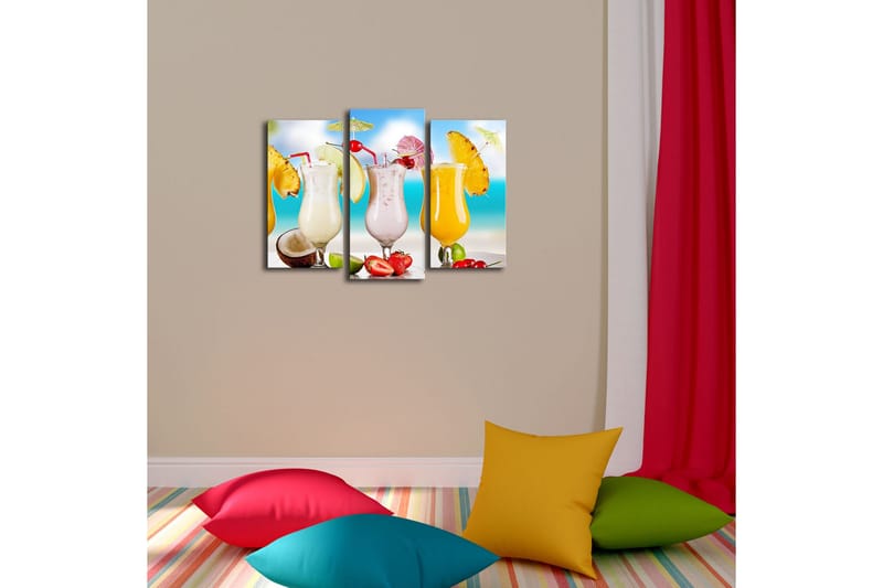 Dekorativ Canvasmålning LED-belysning 3 Delar - Flerfärgad - Inredning - Tavlor & posters - Canvastavla