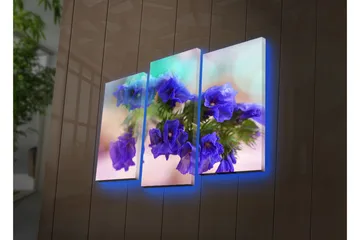 Dekorativ Canvasmålning LED-belysning 3 Delar - Flerfärgad - Inredning - Tavlor & posters - Canvastavla