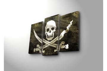 Dekorativ Canvasmålning LED-belysning 3 Delar - Flerfärgad - Inredning - Tavlor & posters - Canvastavla