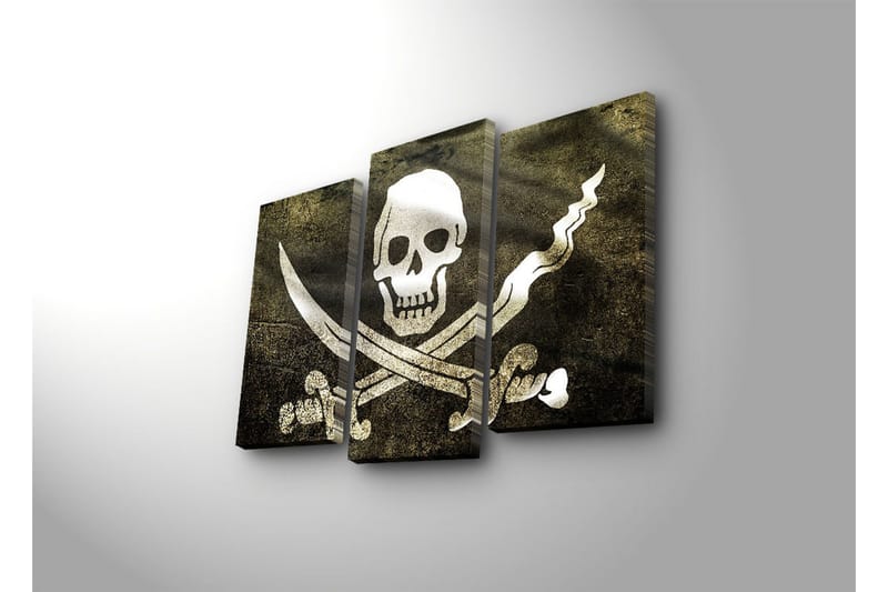 Dekorativ Canvasmålning LED-belysning 3 Delar - Flerfärgad - Inredning - Tavlor & posters - Canvastavla