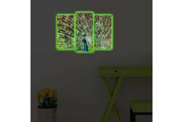 Dekorativ Canvasmålning LED-belysning 3 Delar - Flerfärgad - Inredning - Tavlor & posters - Canvastavla