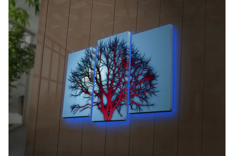 Dekorativ Canvasmålning LED-belysning 3 Delar - Flerfärgad - Inredning - Tavlor & posters - Canvastavla