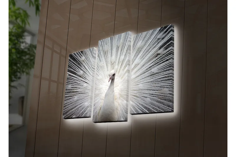 Dekorativ Canvasmålning LED-belysning 3 Delar - Flerfärgad - Inredning - Tavlor & posters - Canvastavla