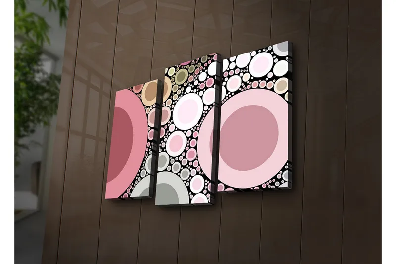 Dekorativ Canvasmålning LED-belysning 3 Delar - Flerfärgad - Inredning - Tavlor & posters - Canvastavla