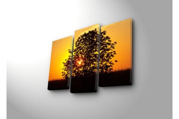 Dekorativ Canvasmålning LED-belysning 3 Delar - Flerfärgad - Inredning - Tavlor & posters - Canvastavla