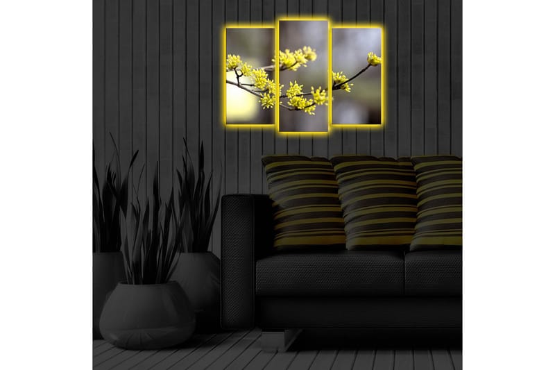 Dekorativ Canvasmålning LED-belysning 3 Delar - Flerfärgad - Inredning - Tavlor & posters - Canvastavla