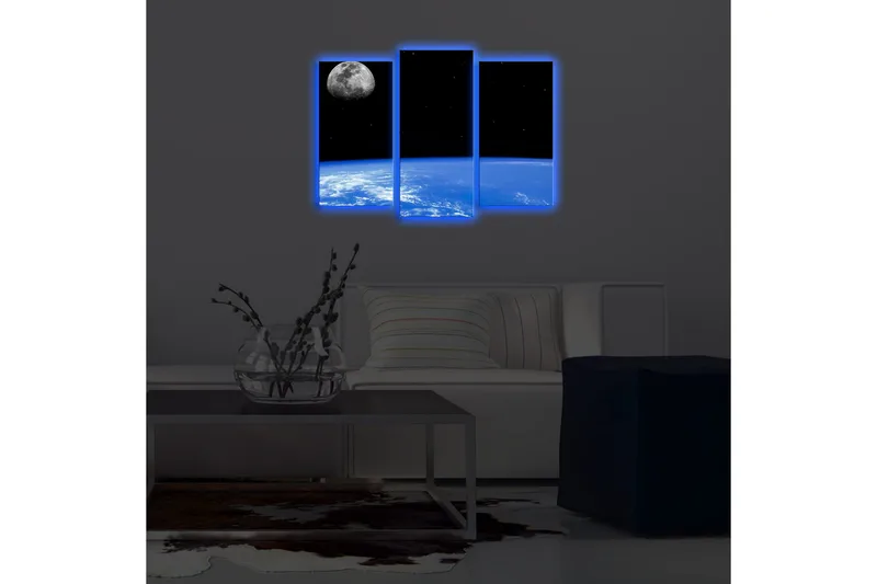 Dekorativ Canvasmålning LED-belysning 3 Delar - Flerfärgad - Inredning - Tavlor & posters - Canvastavla