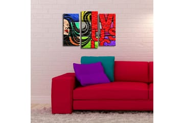 Dekorativ Canvasmålning LED-belysning 3 Delar - Flerfärgad - Inredning - Tavlor & posters - Canvastavla