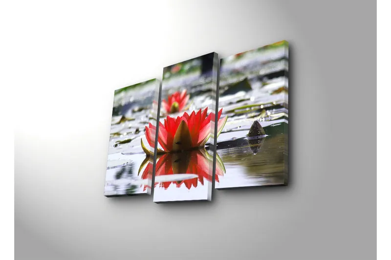 Dekorativ Canvasmålning LED-belysning 3 Delar - Flerfärgad - Inredning - Tavlor & posters - Canvastavla