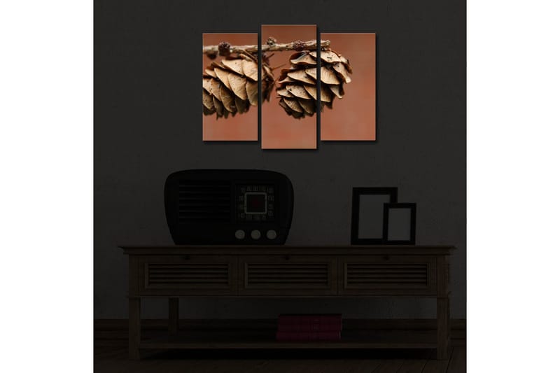 Dekorativ Canvasmålning LED-belysning 3 Delar - Flerfärgad - Inredning - Tavlor & posters - Canvastavla