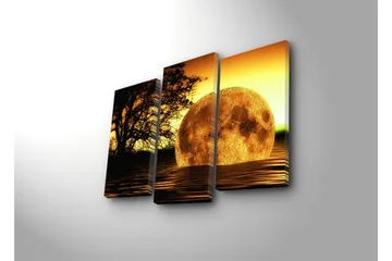 Dekorativ Canvasmålning LED-belysning 3 Delar - Flerfärgad - Inredning - Tavlor & posters - Canvastavla