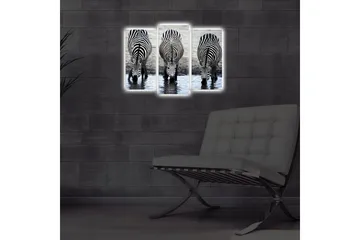 Dekorativ Canvasmålning LED-belysning 3 Delar - Flerfärgad - Inredning - Tavlor & posters - Canvastavla