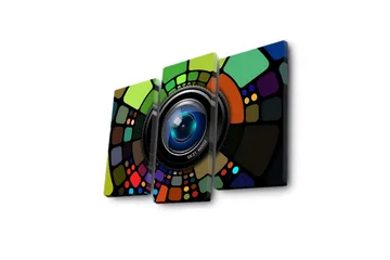 Dekorativ Canvasmålning LED-belysning 3 Delar - Flerfärgad - Inredning - Tavlor & posters - Canvastavla