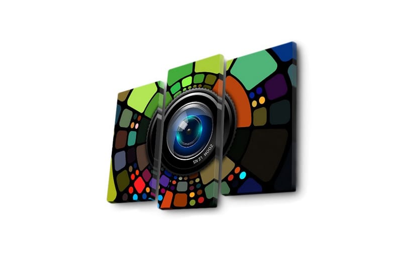 Dekorativ Canvasmålning LED-belysning 3 Delar - Flerfärgad - Inredning - Tavlor & posters - Canvastavla