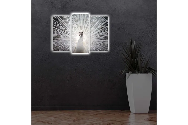 Dekorativ Canvasmålning LED-belysning 3 Delar - Flerfärgad - Inredning - Tavlor & posters - Canvastavla