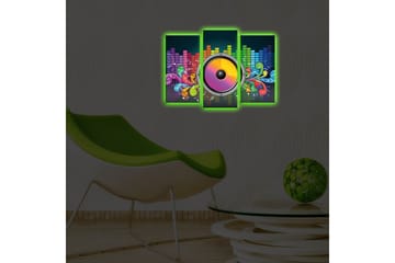 Dekorativ Canvasmålning LED-belysning 3 Delar - Flerfärgad - Inredning - Tavlor & posters - Canvastavla