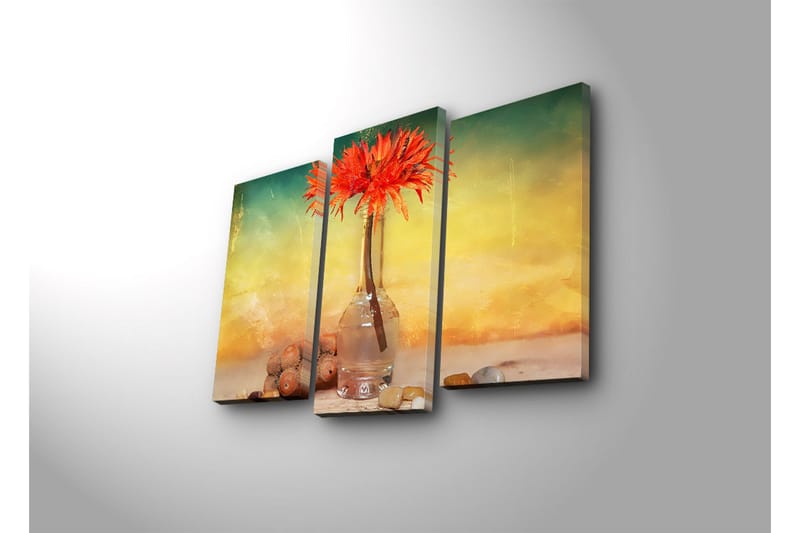 Dekorativ Canvasmålning LED-belysning 3 Delar - Flerfärgad - Inredning - Tavlor & posters - Canvastavla