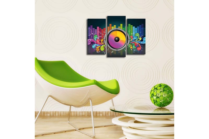 Dekorativ Canvasmålning LED-belysning 3 Delar - Flerfärgad - Inredning - Tavlor & posters - Canvastavla