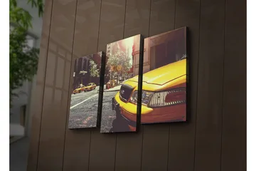 Dekorativ Canvasmålning LED-belysning 3 Delar - Flerfärgad - Inredning - Tavlor & posters - Canvastavla