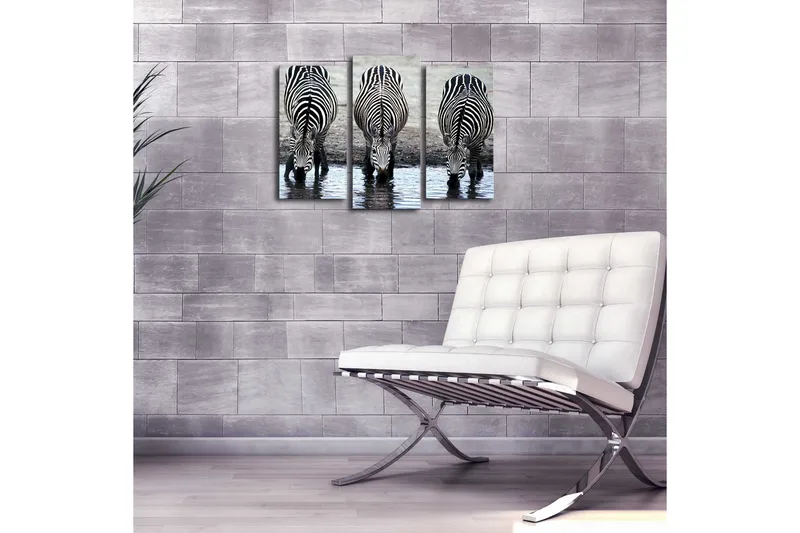 Dekorativ Canvasmålning LED-belysning 3 Delar - Flerfärgad - Inredning - Tavlor & posters - Canvastavla