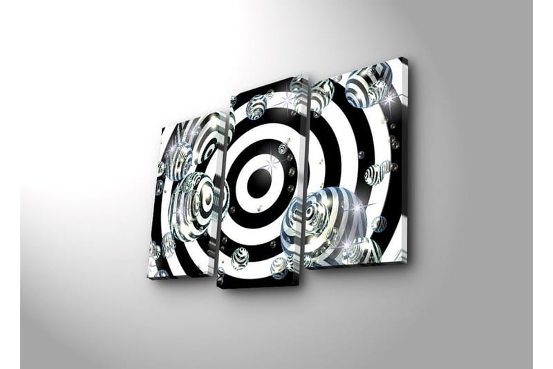 Dekorativ Canvasmålning LED-belysning 3 Delar - Flerfärgad - Inredning - Tavlor & posters - Canvastavla