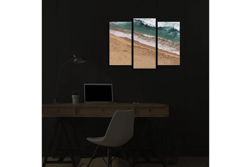 Dekorativ Canvasmålning LED-belysning 3 Delar - Flerfärgad - Inredning - Tavlor & posters - Canvastavla