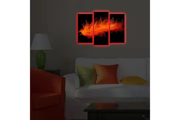 Dekorativ Canvasmålning LED-belysning 3 Delar - Flerfärgad - Inredning - Tavlor & posters - Canvastavla