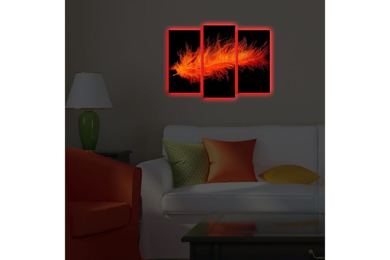 Dekorativ Canvasmålning LED-belysning 3 Delar - Flerfärgad - Inredning - Tavlor & posters - Canvastavla