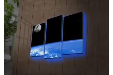 Dekorativ Canvasmålning LED-belysning 3 Delar - Flerfärgad - Inredning - Tavlor & posters - Canvastavla