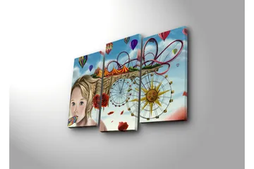 Dekorativ Canvasmålning LED-belysning 3 Delar - Flerfärgad - Inredning - Tavlor & posters - Canvastavla