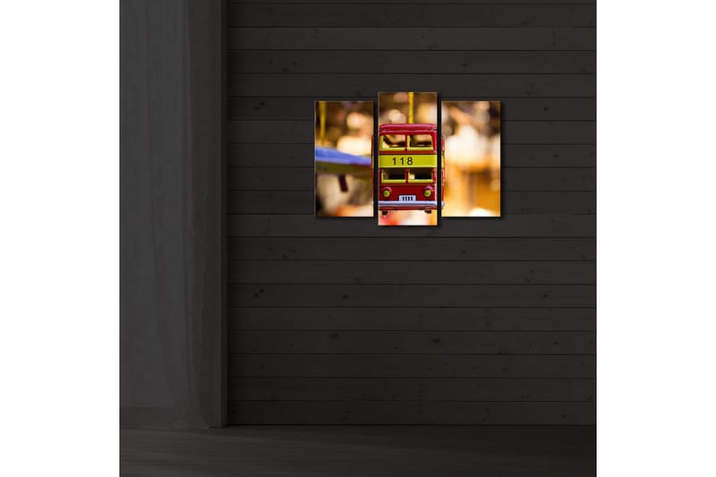 Dekorativ Canvasmålning LED-belysning 3 Delar - Flerfärgad - Inredning - Tavlor & posters - Canvastavla