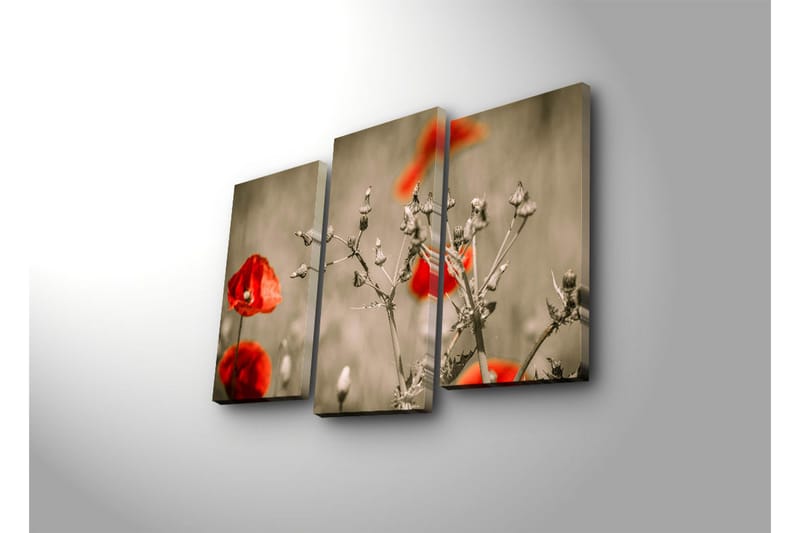 Dekorativ Canvasmålning LED-belysning 3 Delar - Flerfärgad - Inredning - Tavlor & posters - Canvastavla