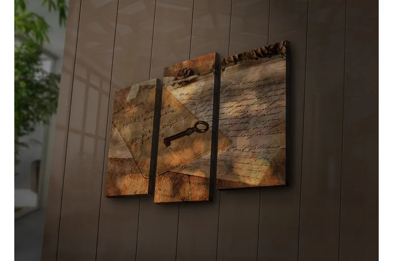 Dekorativ Canvasmålning LED-belysning 3 Delar - Flerfärgad - Inredning - Tavlor & posters - Canvastavla